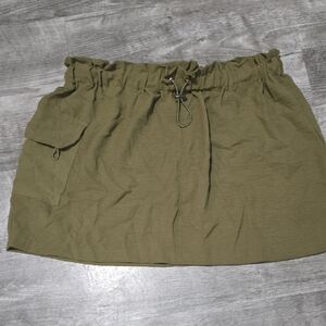 Stylish Olive Mini Skirt with Drawstring